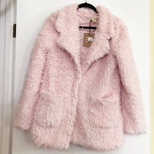 Lost In Lunar Alpine Shaggy Pink Jacket